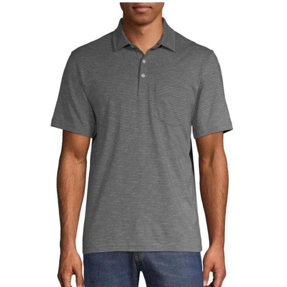 GEORGE Polo Shirt Space Dye Heathered Mens XL‎ Gray Casual Short Sleeve Golf